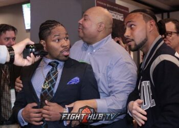 SHAWN PORTER CONFRONTS KEITH THURMAN FOR REMATCH, HEATED CONFRONTATION