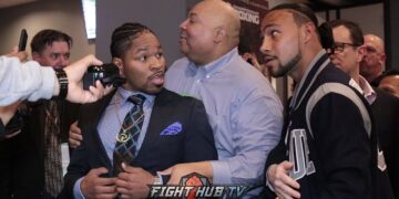 SHAWN PORTER CONFRONTS KEITH THURMAN FOR REMATCH, HEATED CONFRONTATION