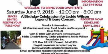 Jackie Wilson Legend Tribute Concert ~ Vendor spaces available move fast.