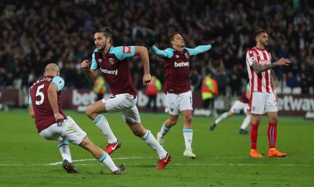 West Ham United 1-1 Stoke City: Andy Carroll's wonderful volley cancels out Peter Crouch's strike in basement battle