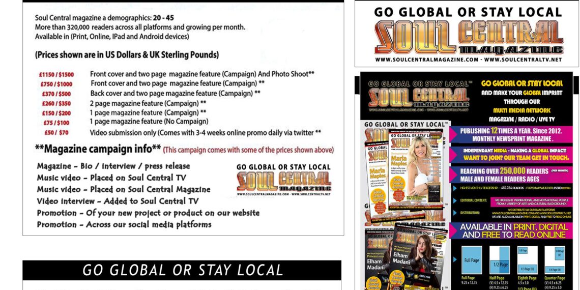 NEW SOUL CENTRAL MAGAZINE MEDIA KIT AVAILABLE DOWNLOAD NOW!